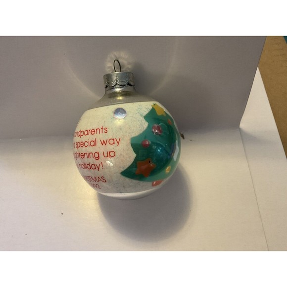 1992 Hallmark Keepsake Grandparents Glass Christmas Ornament - Picture 4 of 4